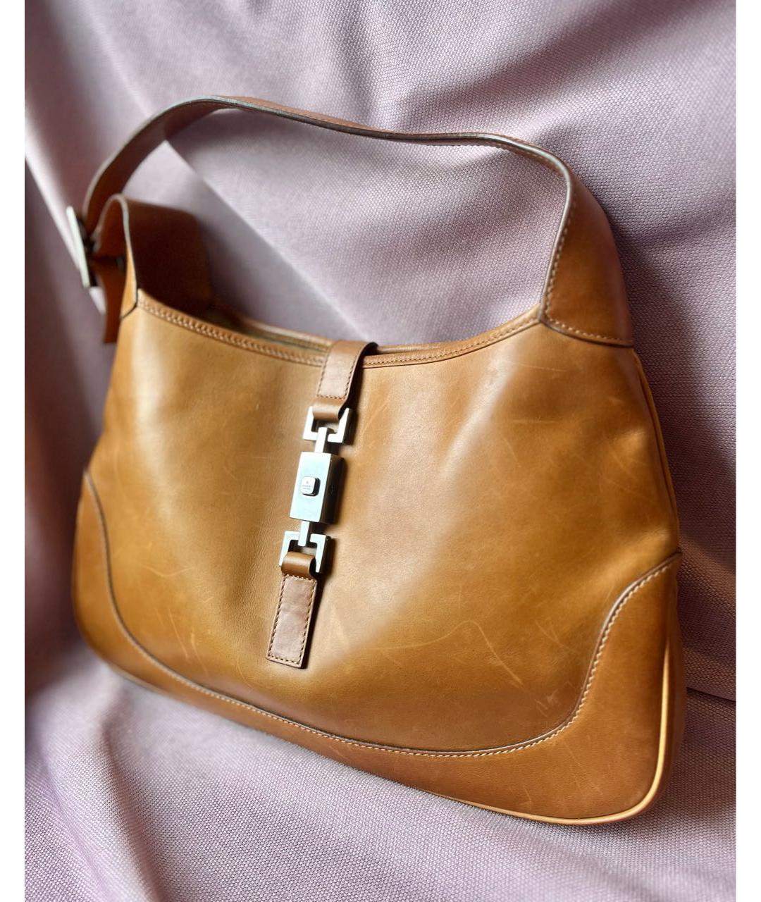 GUCCI Бежевая кожаная сумка тоут, фото 2