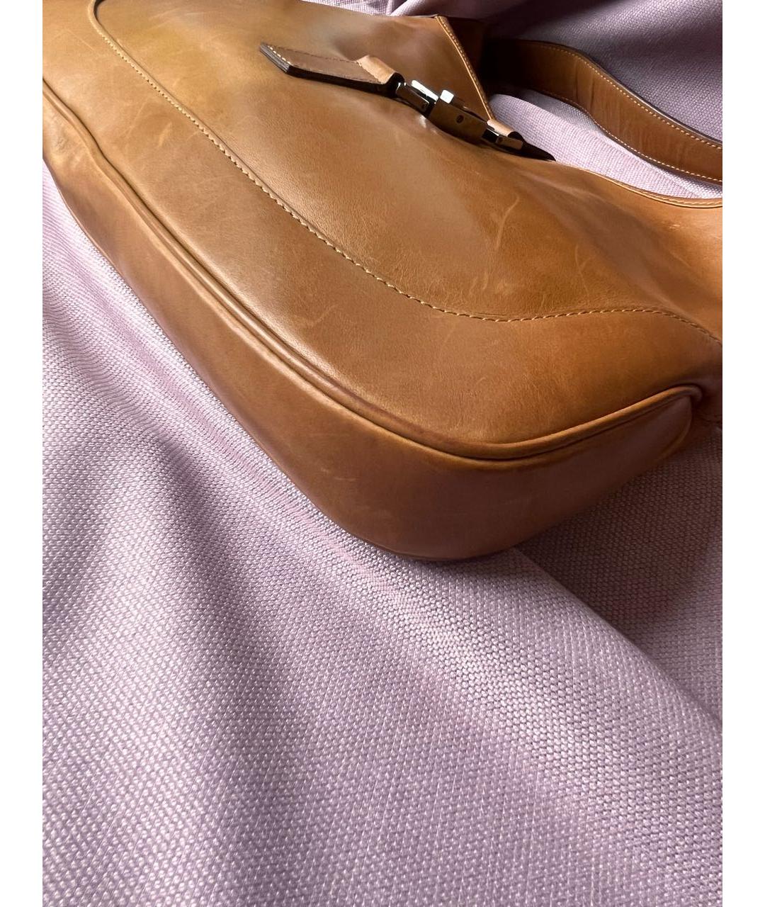 GUCCI Бежевая кожаная сумка тоут, фото 5