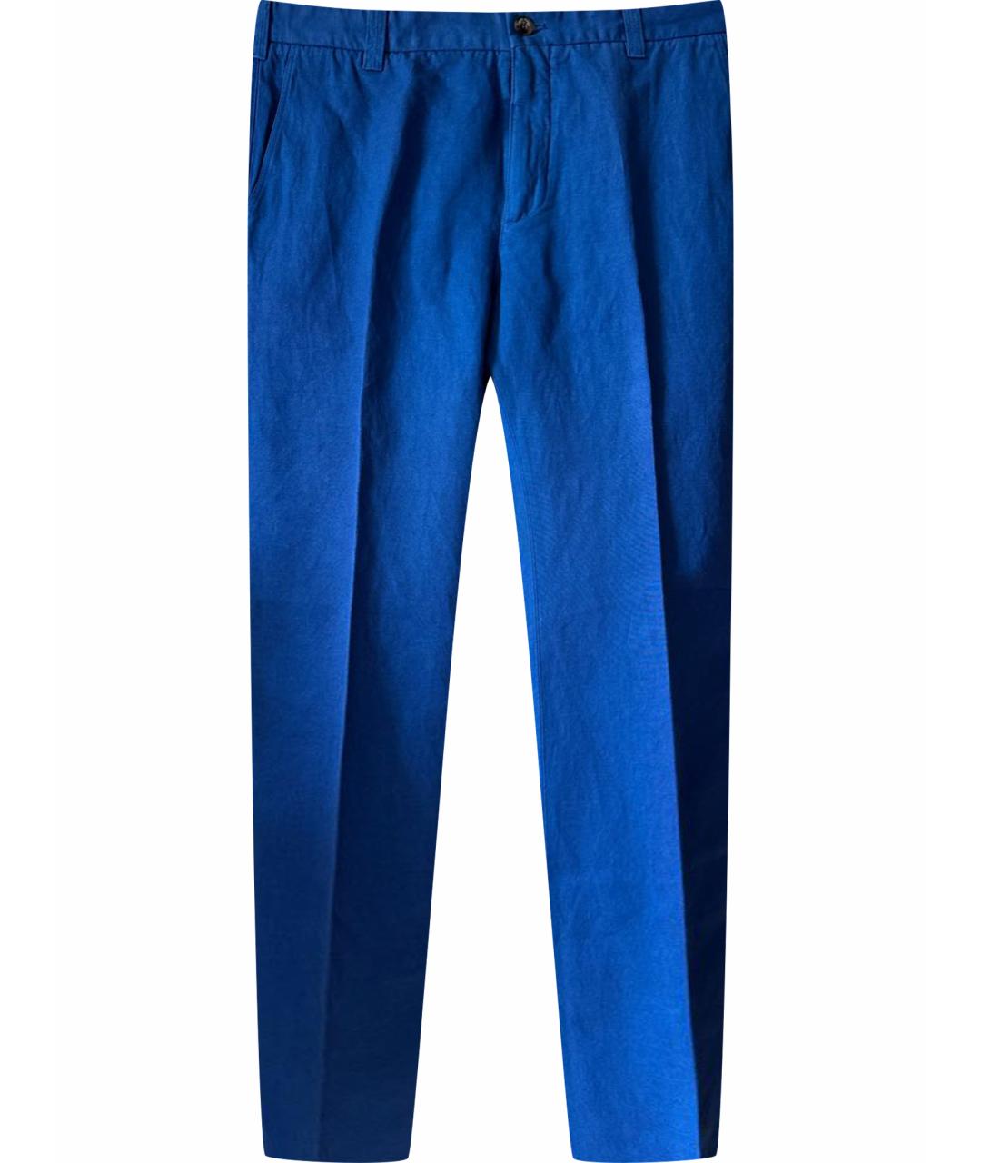 LORO PIANA Синие хлопковые повседневные брюки, фото 1