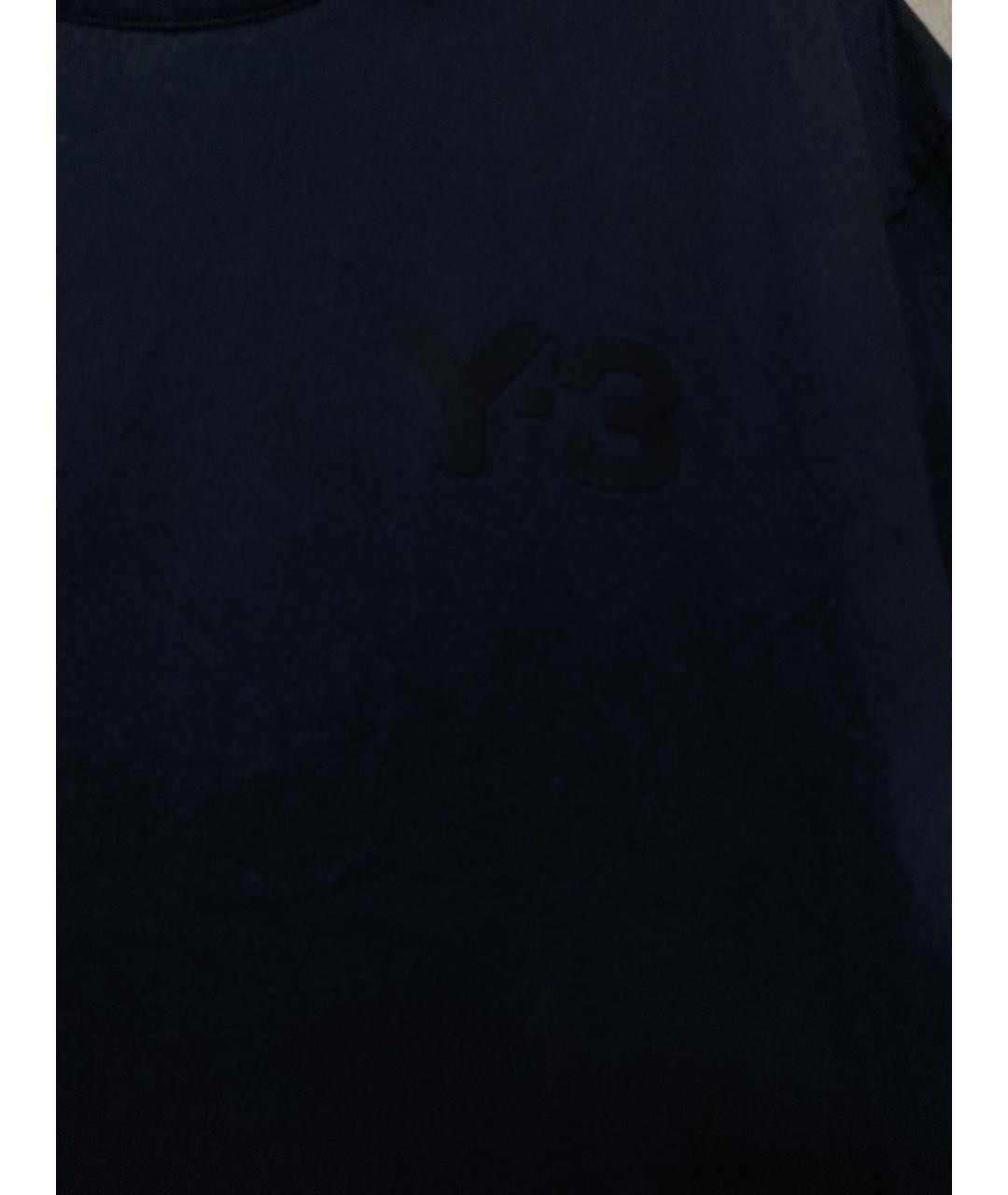 Y-3 Черная хлопковая футболка, фото 2