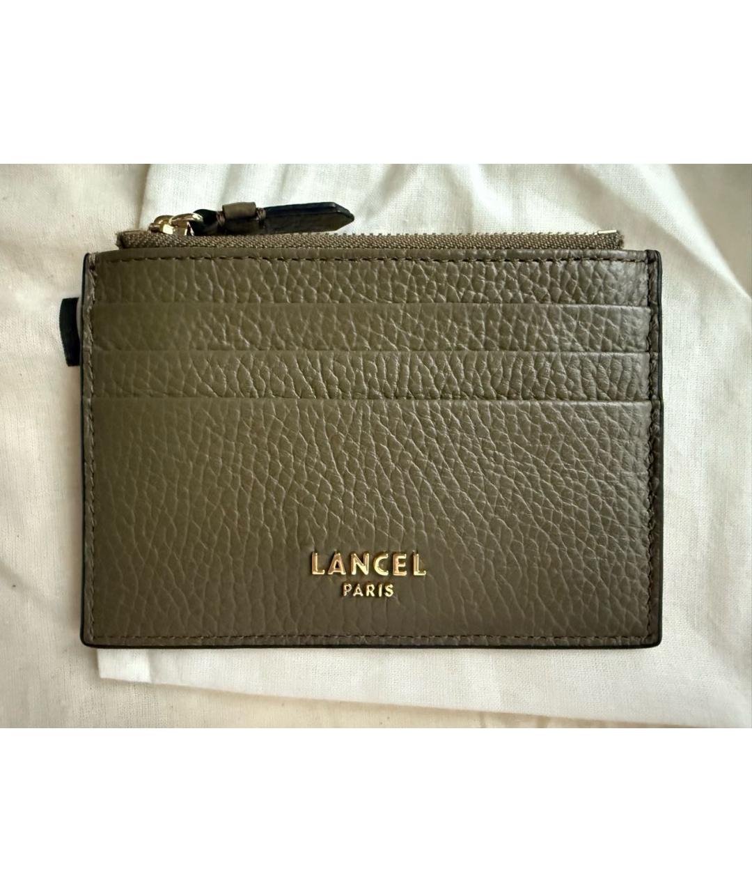 LANCEL Хаки кожаный кардхолдер, фото 5