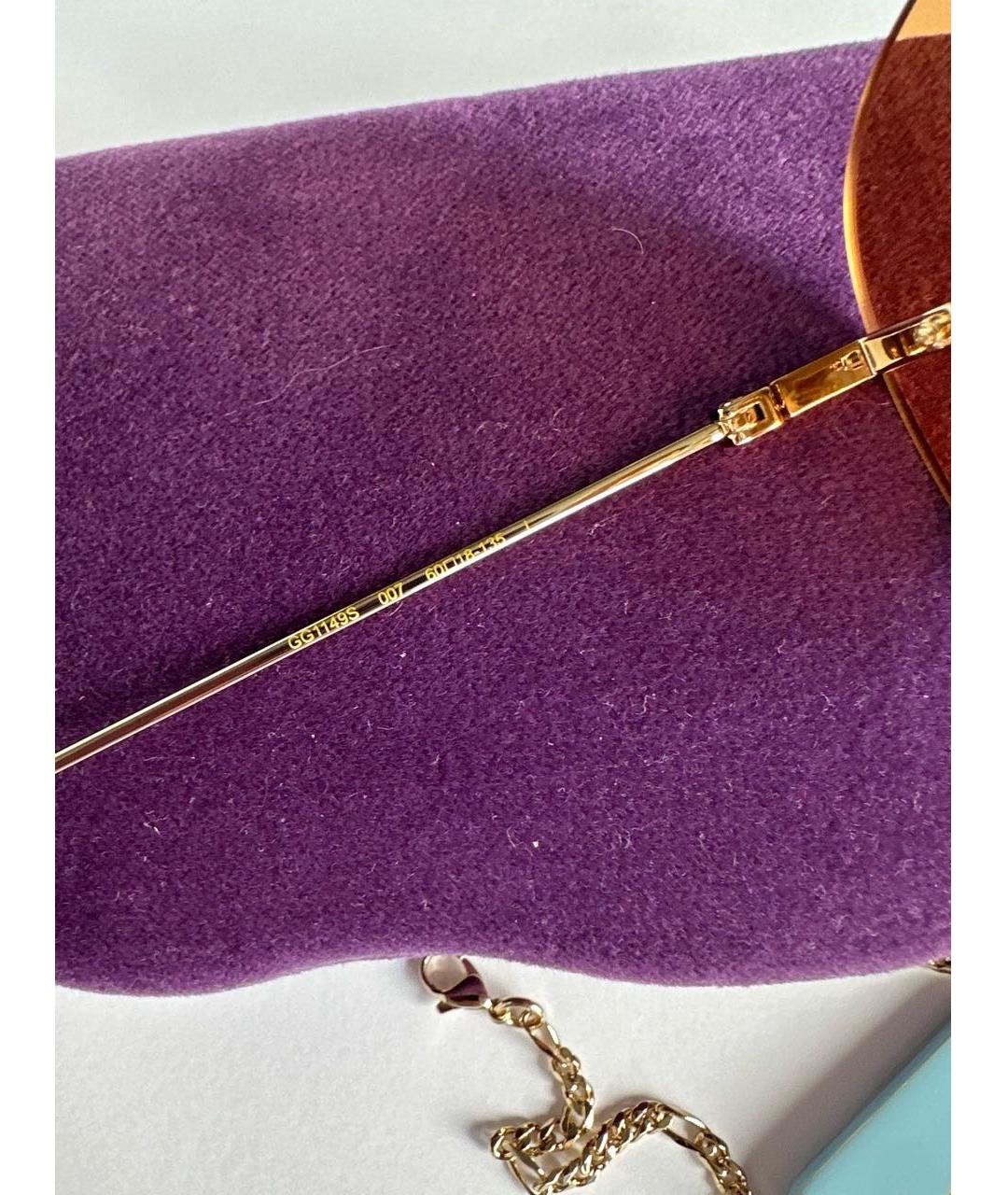 GUCCI Оранжевое металлические солнцезащитные очки, фото 7