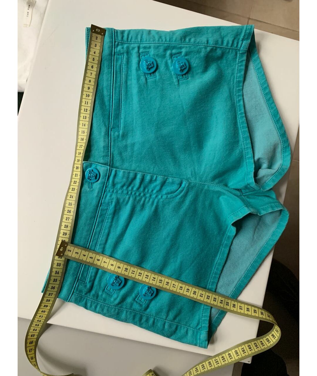 VERSACE Бирюзовые синтетические шорты, фото 3
