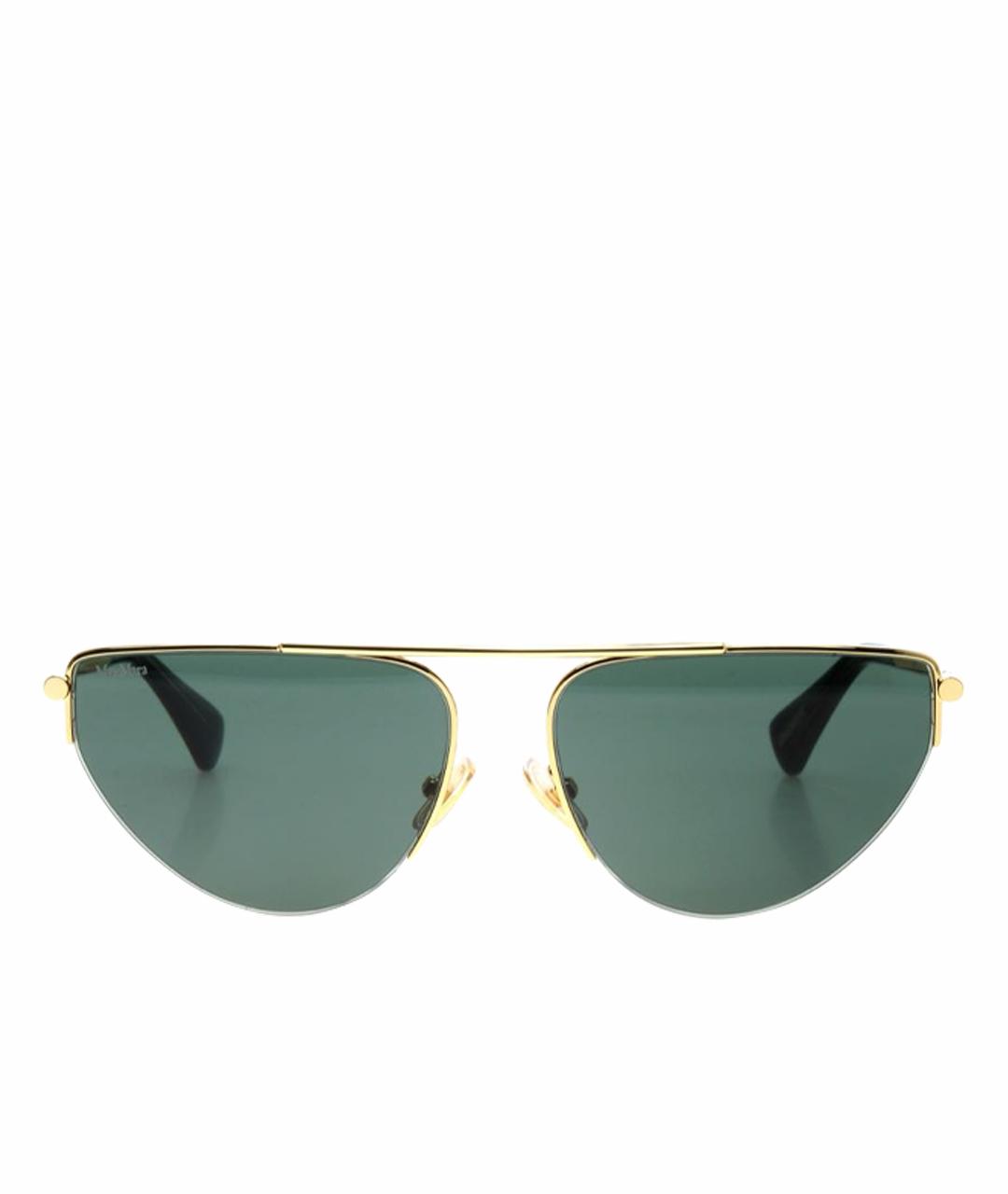 MAX MARA Зеленые металлические солнцезащитные очки, фото 1