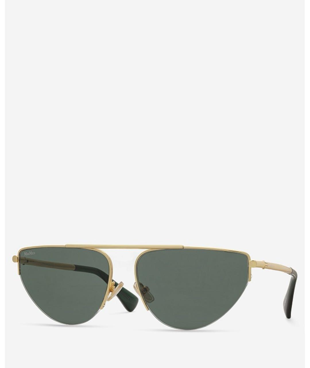 MAX MARA Зеленые металлические солнцезащитные очки, фото 3
