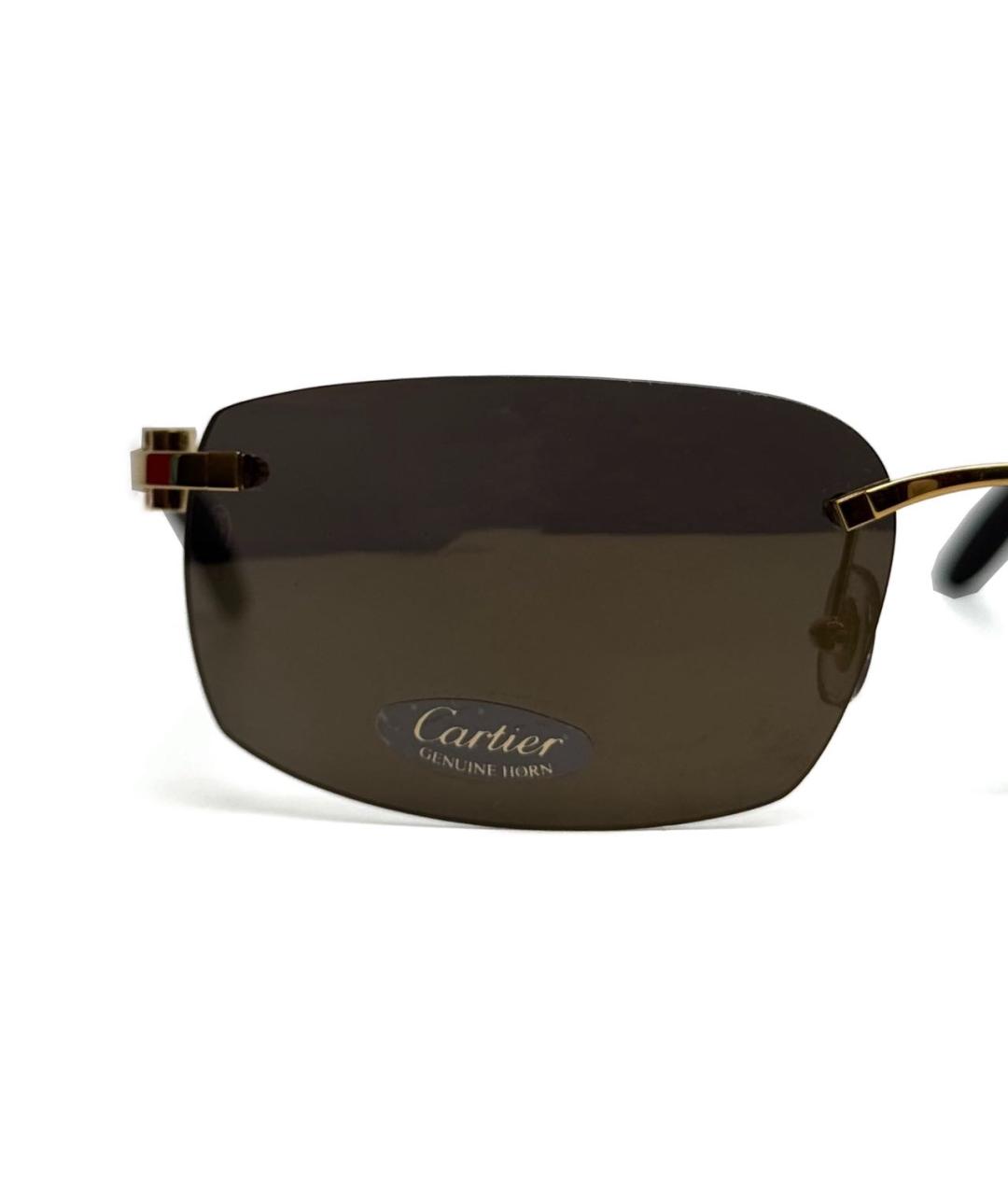 CARTIER Коричневые солнцезащитные очки из рога буйвола, фото 7