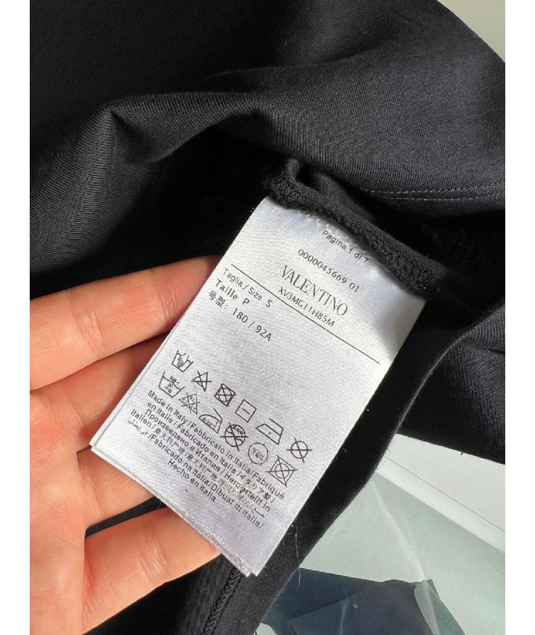 VALENTINO Темно-синяя хлопковая футболка, фото 8