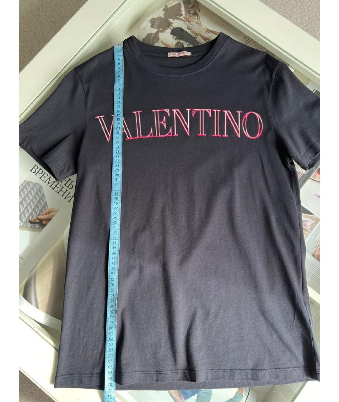 VALENTINO Темно-синяя хлопковая футболка, фото 6