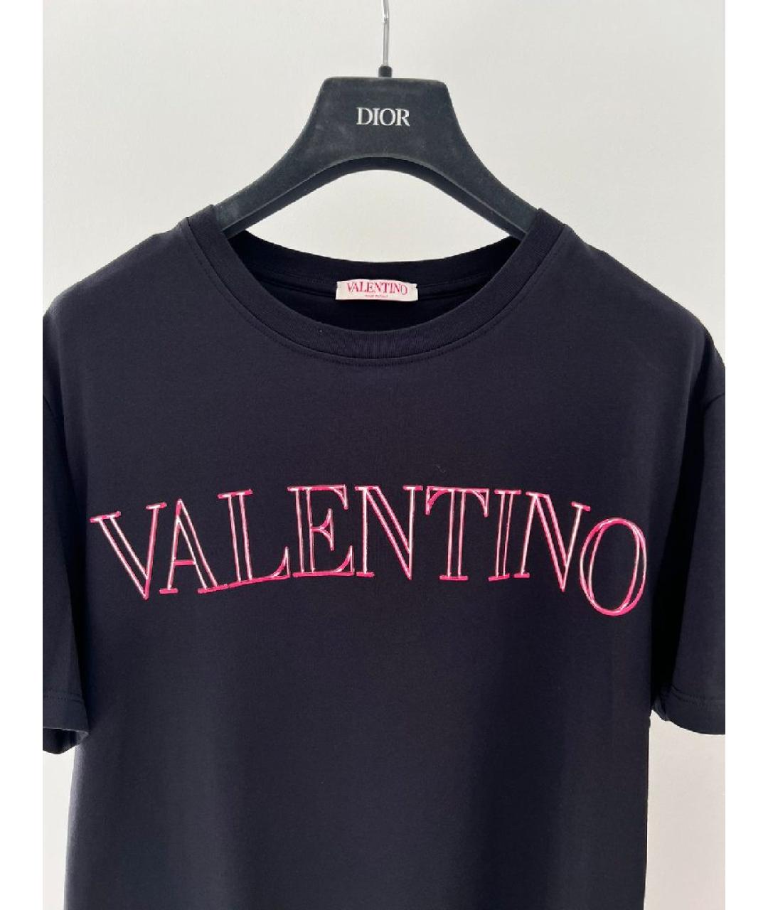 VALENTINO Темно-синяя хлопковая футболка, фото 3