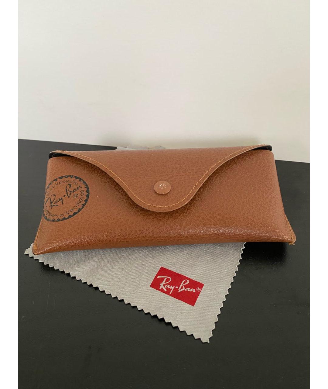 RAY BAN Золотые металлические солнцезащитные очки, фото 4