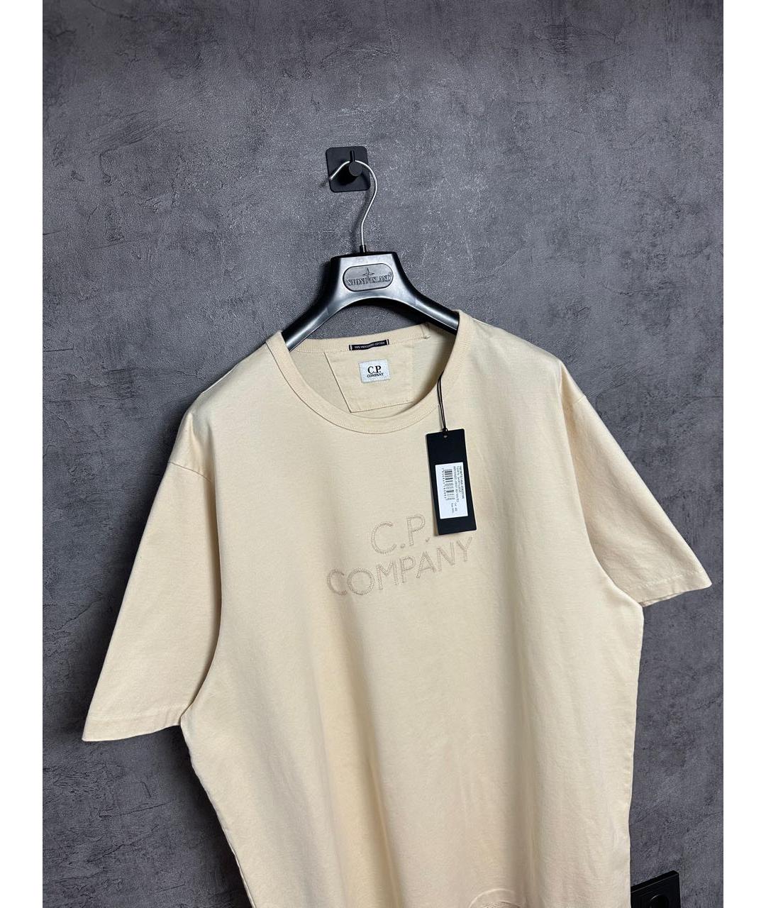 CP COMPANY Бежевая хлопковая футболка, фото 3