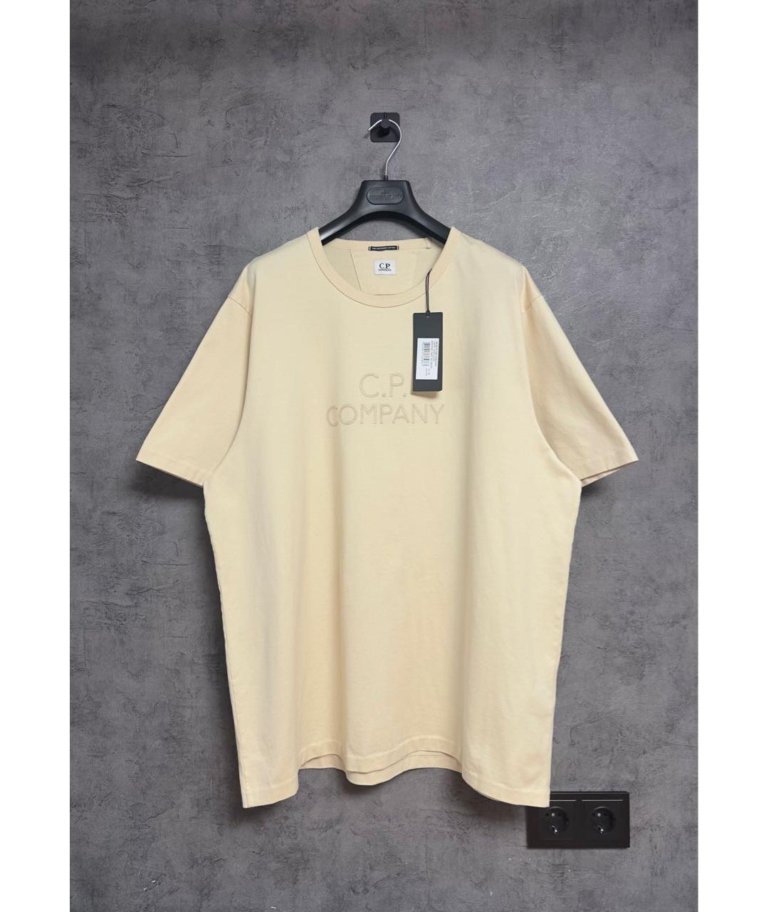 CP COMPANY Бежевая хлопковая футболка, фото 7