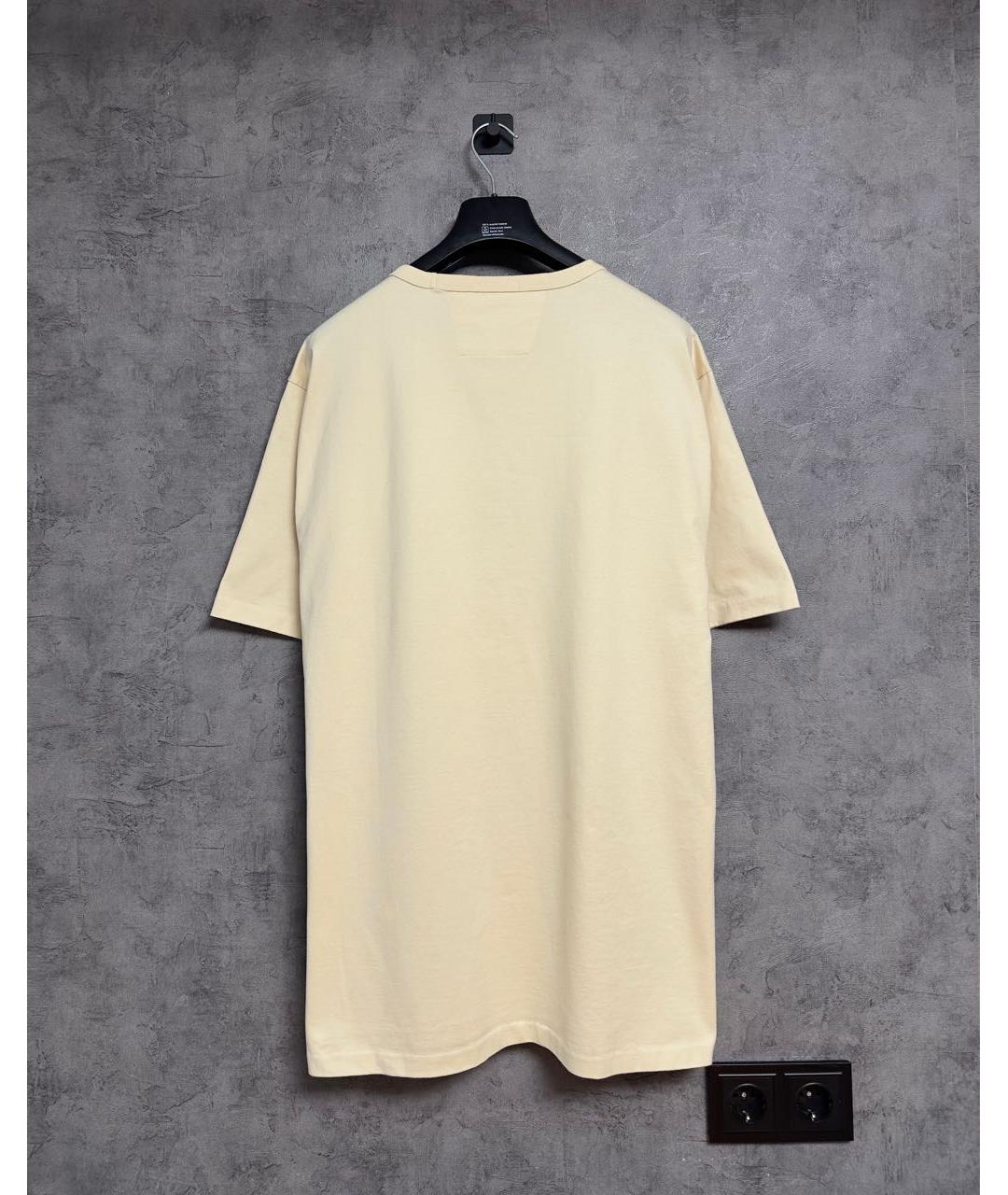 CP COMPANY Бежевая хлопковая футболка, фото 2
