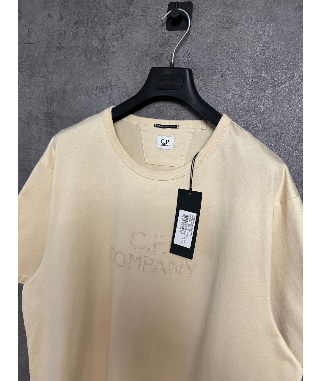CP COMPANY Бежевая хлопковая футболка, фото 5