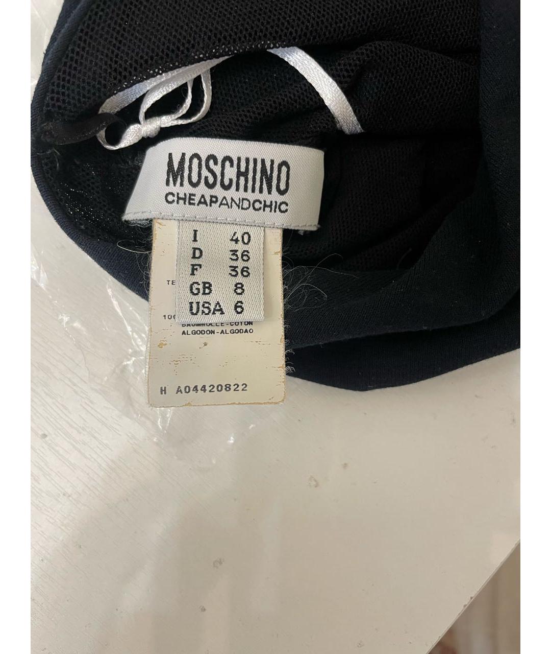 MOSCHINO Черное хлопковое коктейльное платье, фото 4