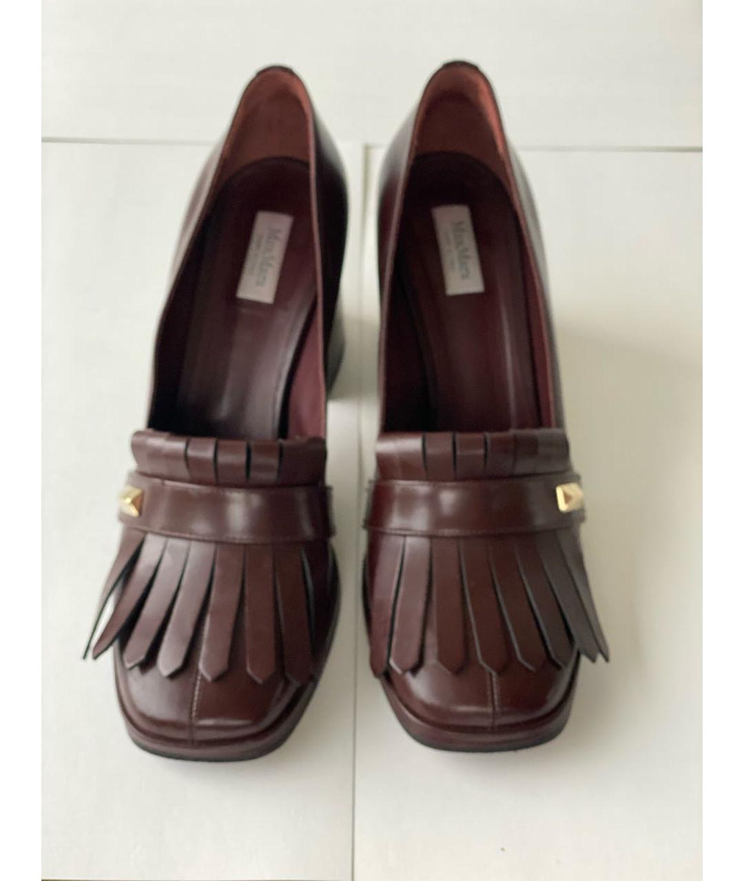 MAX MARA Коричневые кожаные туфли, фото 2