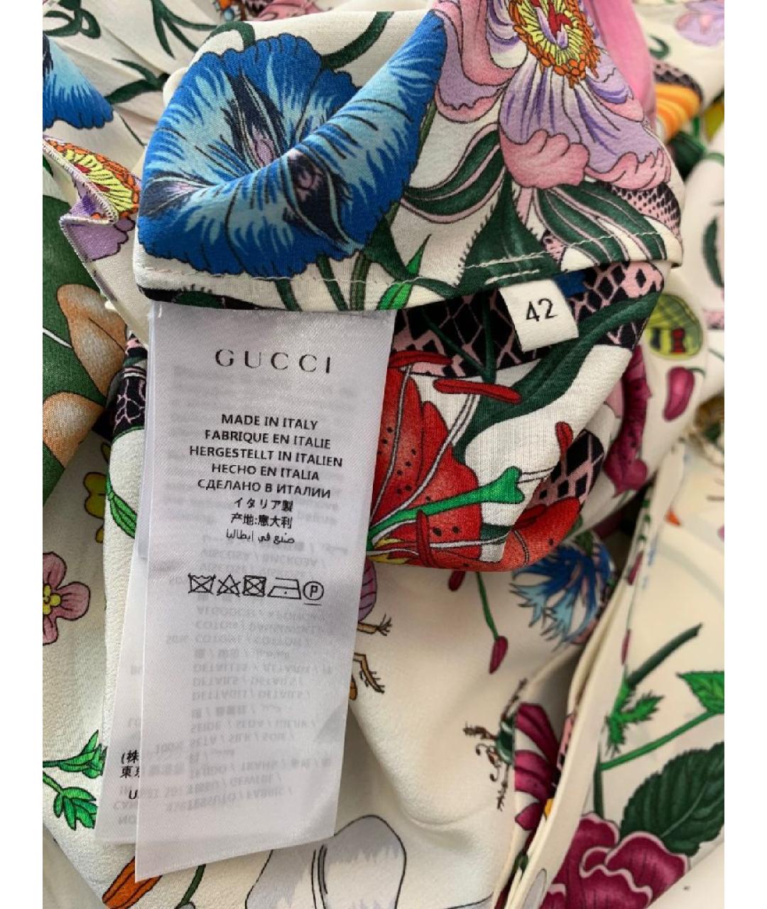 GUCCI Мульти шелковое повседневное платье, фото 5