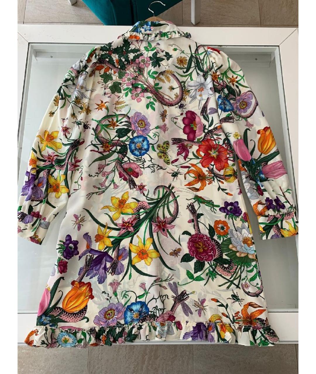 GUCCI Мульти шелковое повседневное платье, фото 3