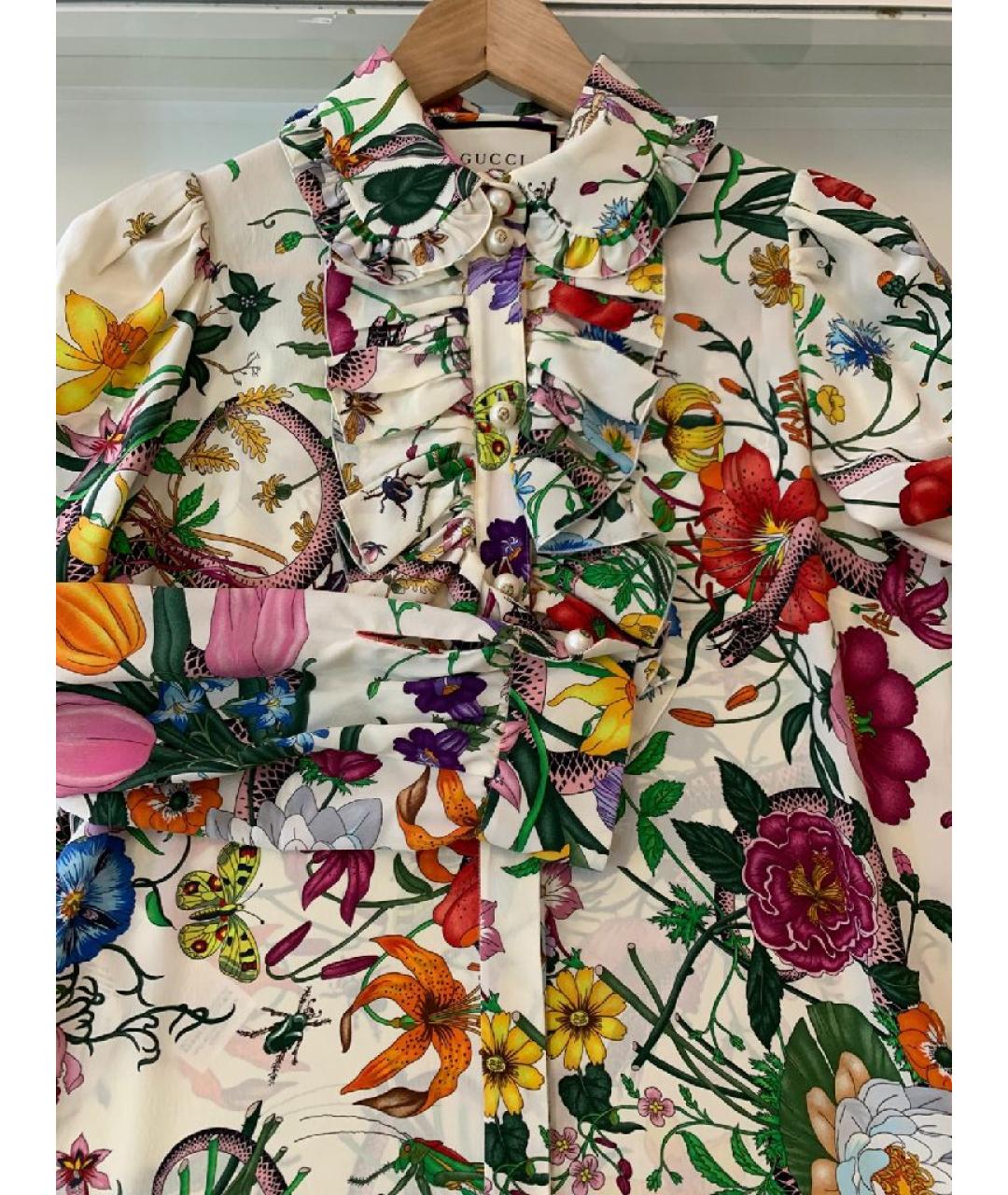 GUCCI Мульти шелковое повседневное платье, фото 4