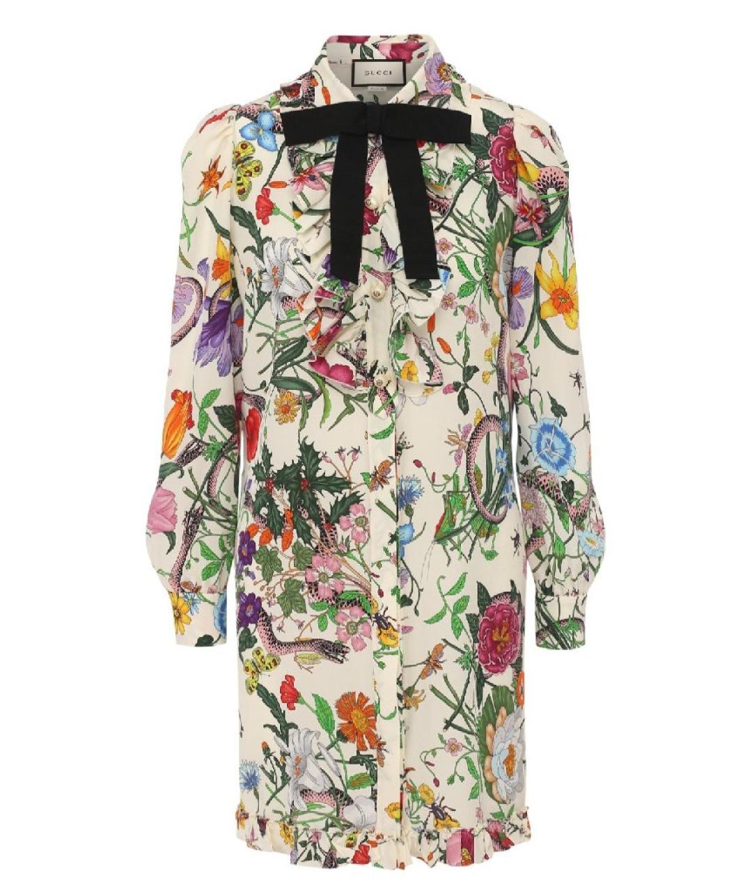 GUCCI Мульти шелковое повседневное платье, фото 9
