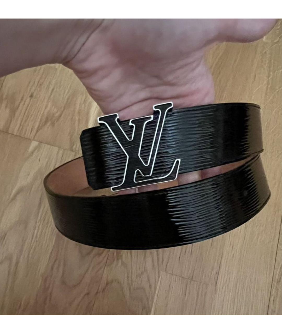 LOUIS VUITTON Черный кожаный ремень, фото 4