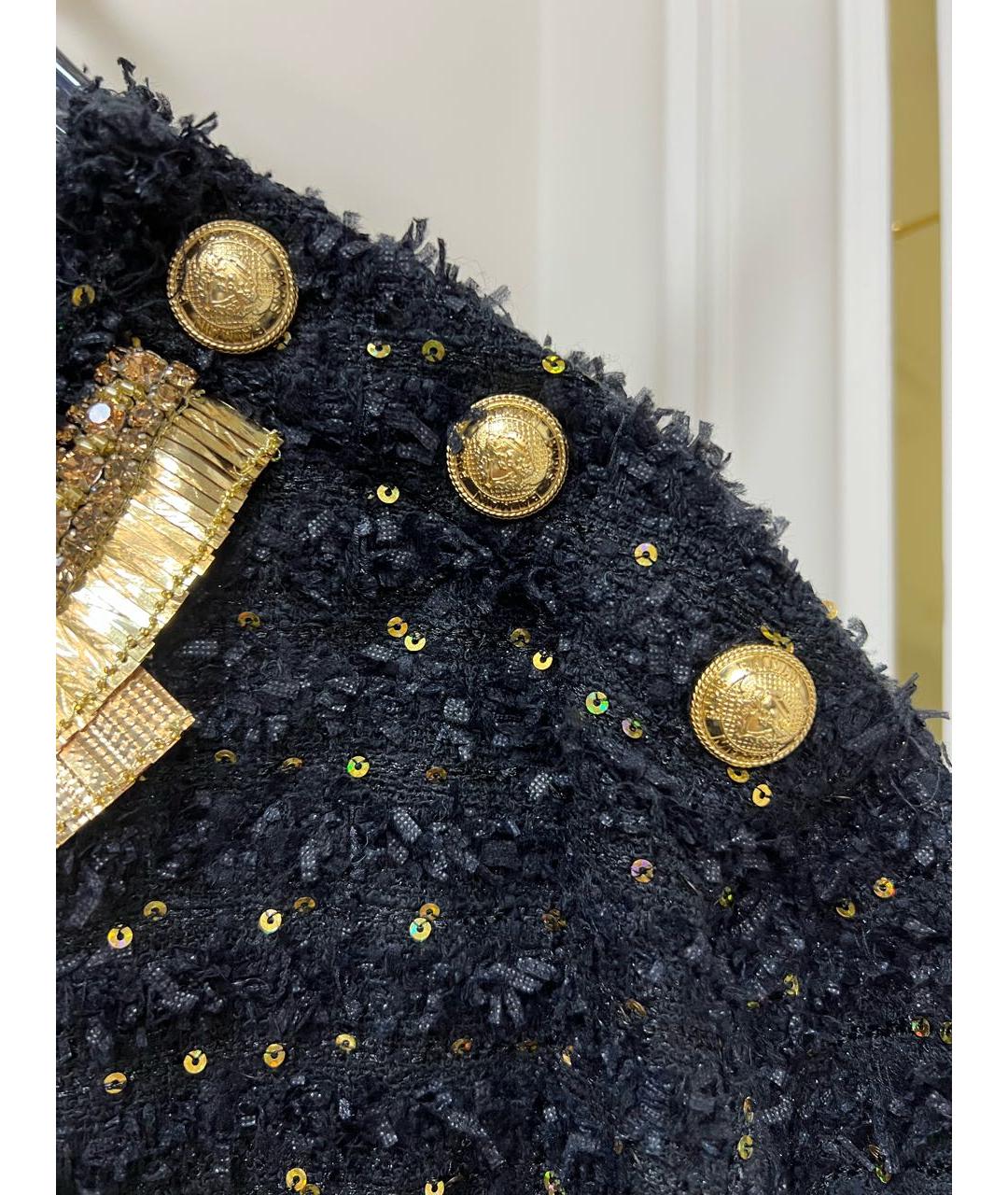 BALMAIN Черный твидовый джемпер / свитер, фото 3