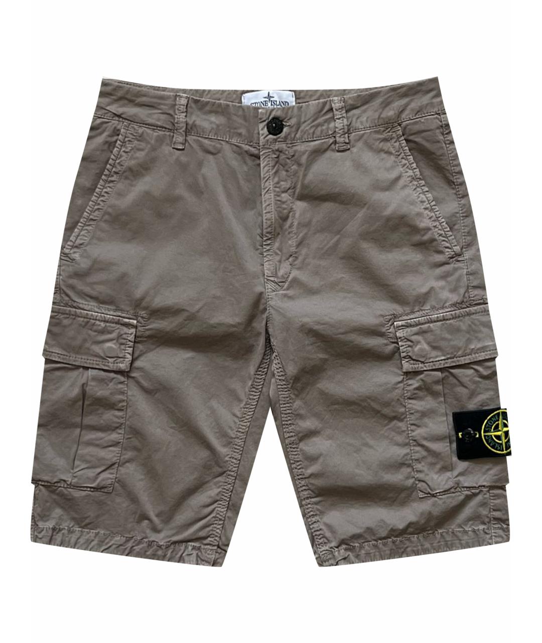 STONE ISLAND Бежевые хлопковые шорты, фото 1
