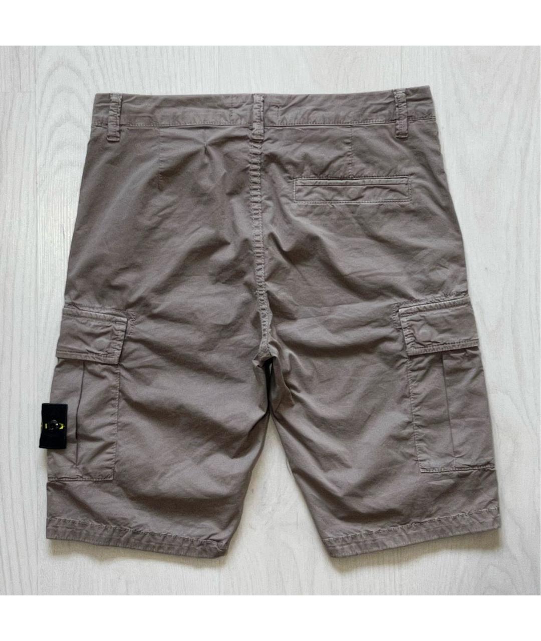 STONE ISLAND Бежевые хлопковые шорты, фото 2