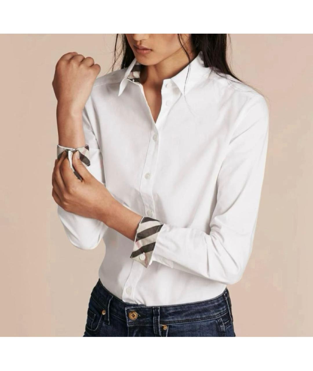 BURBERRY Белая хлопковая рубашка, фото 2