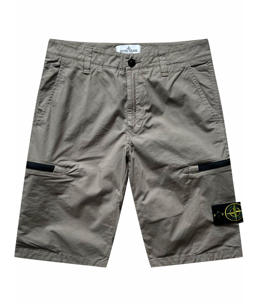 STONE ISLAND Бежевые хлопковые шорты, фото 1