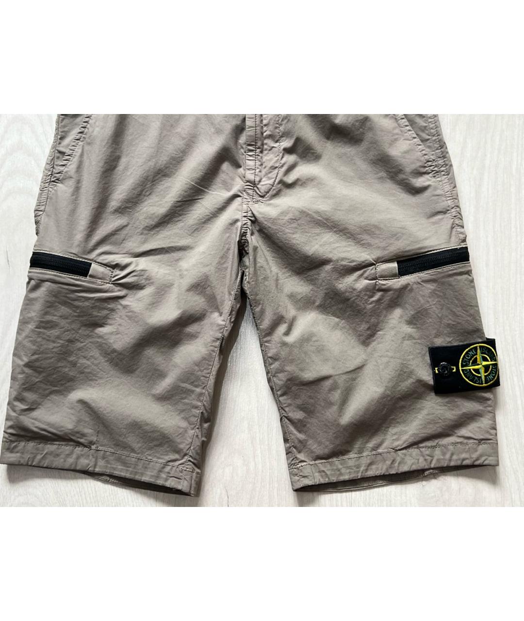 STONE ISLAND Бежевые хлопковые шорты, фото 4