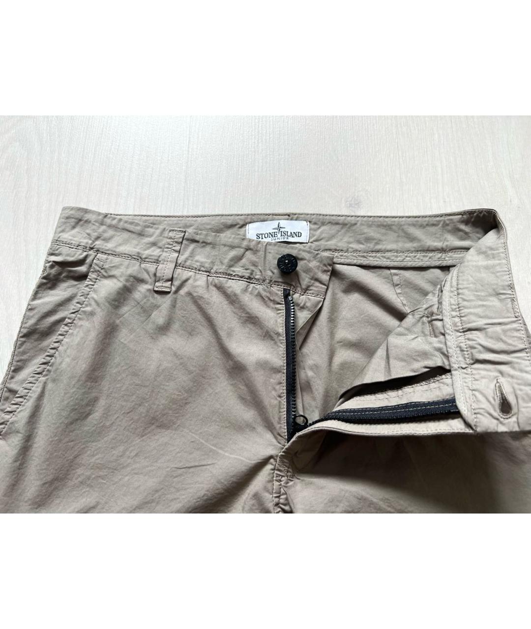STONE ISLAND Бежевые хлопковые шорты, фото 3