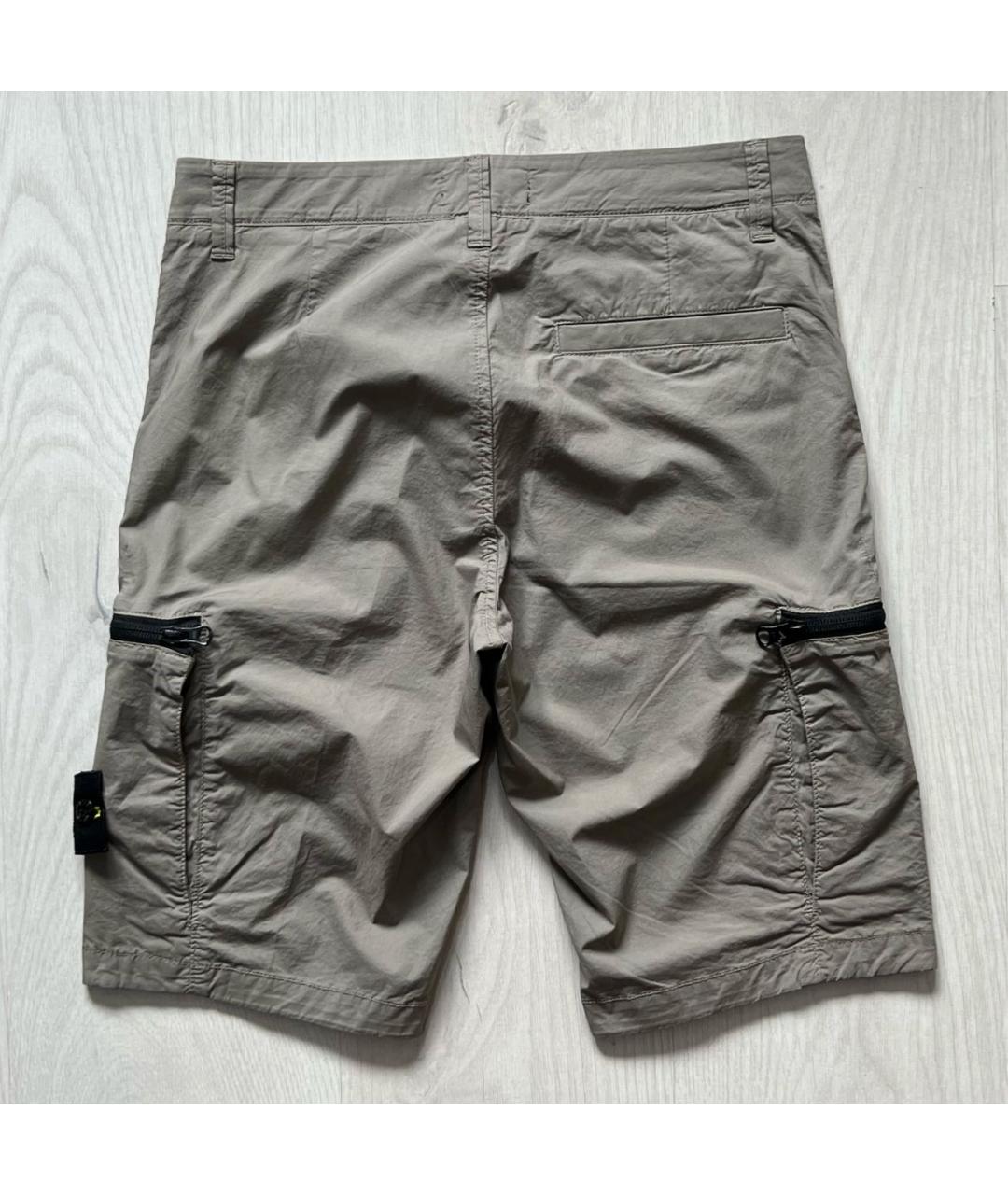 STONE ISLAND Бежевые хлопковые шорты, фото 2