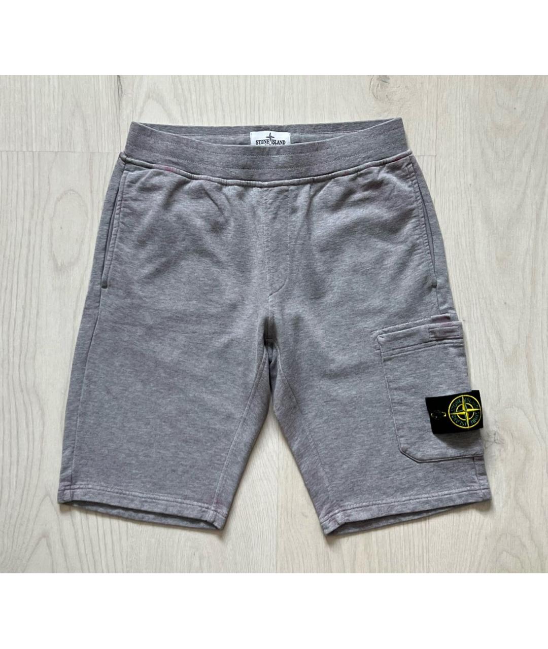 STONE ISLAND Серые хлопковые шорты, фото 8