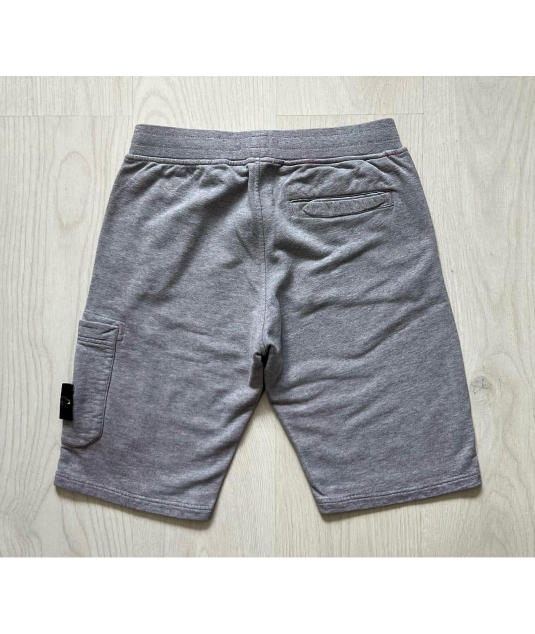 STONE ISLAND Серые хлопковые шорты, фото 2