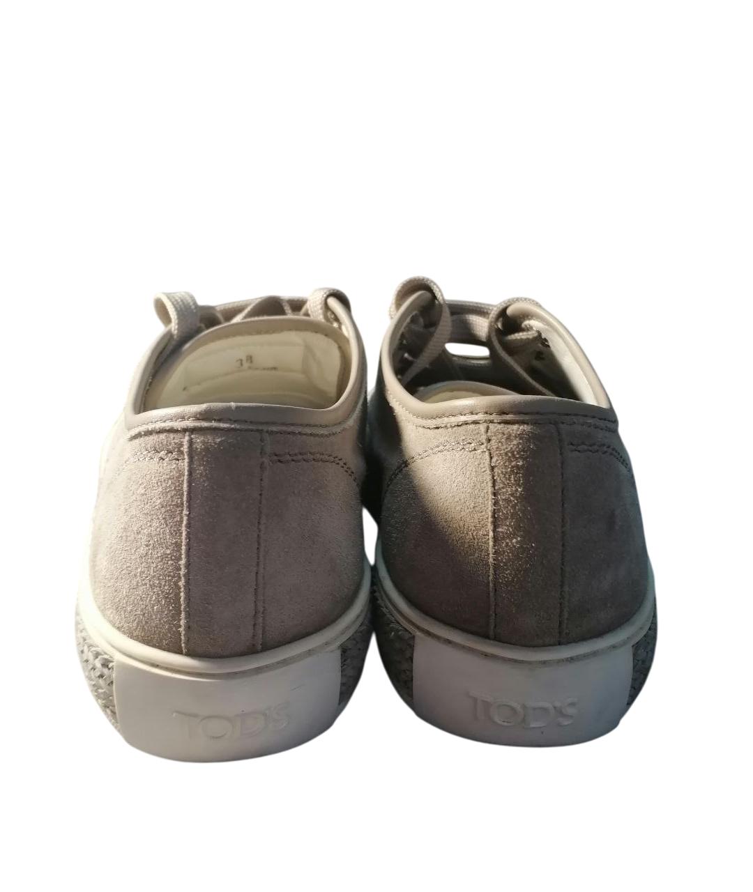 TOD'S Бежевые замшевые кеды, фото 4