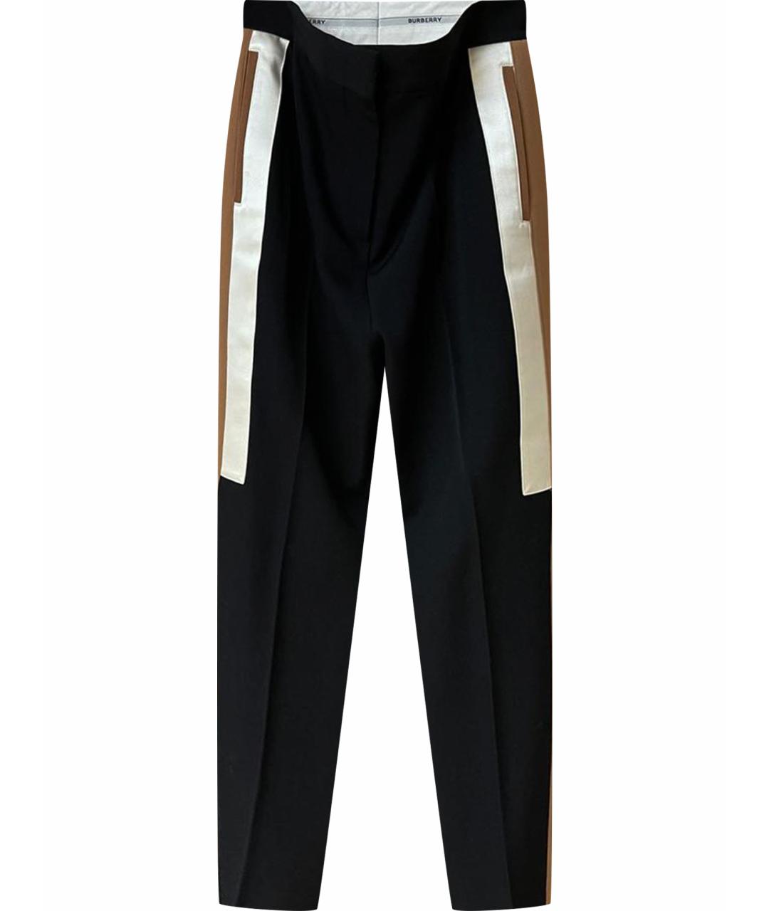 BURBERRY Черные шерстяные прямые брюки, фото 1