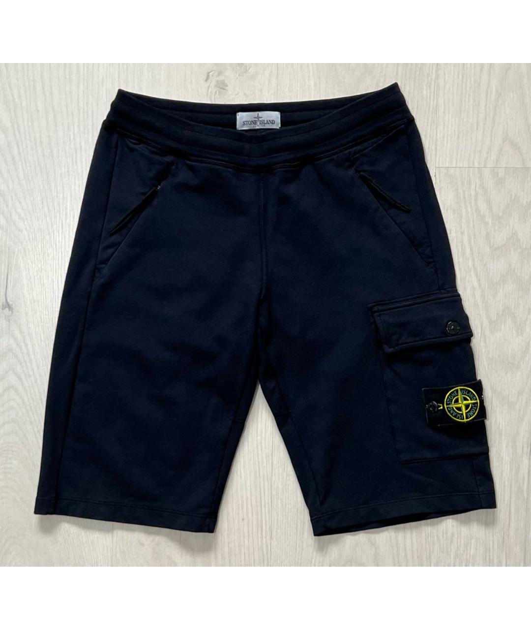 STONE ISLAND Темно-синие хлопковые шорты, фото 8