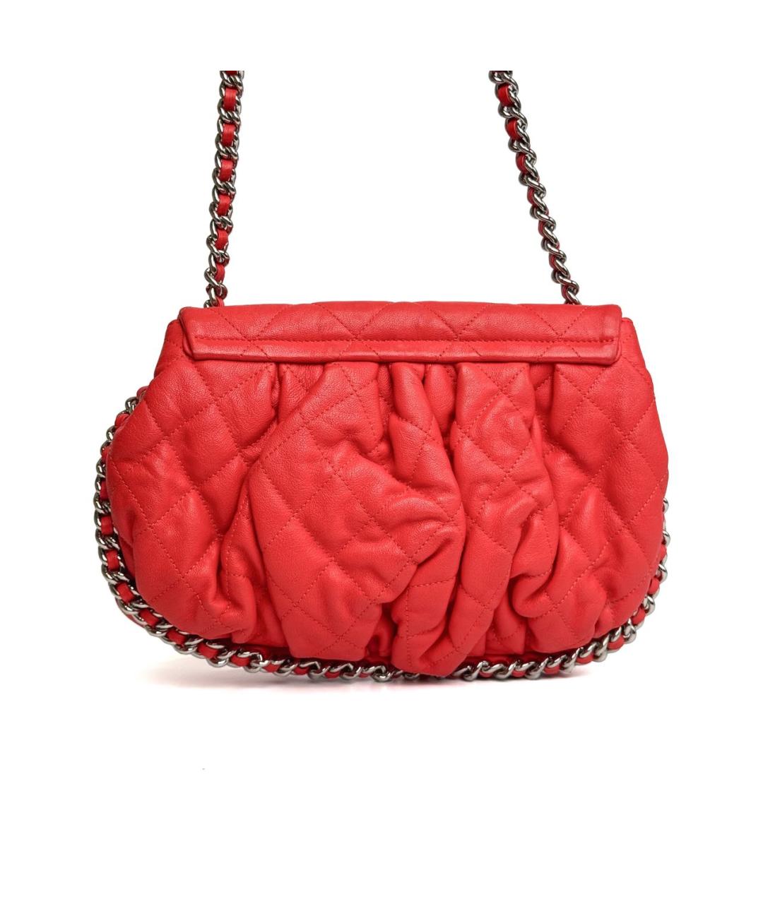 CHANEL Красная кожаная сумка через плечо, фото 4