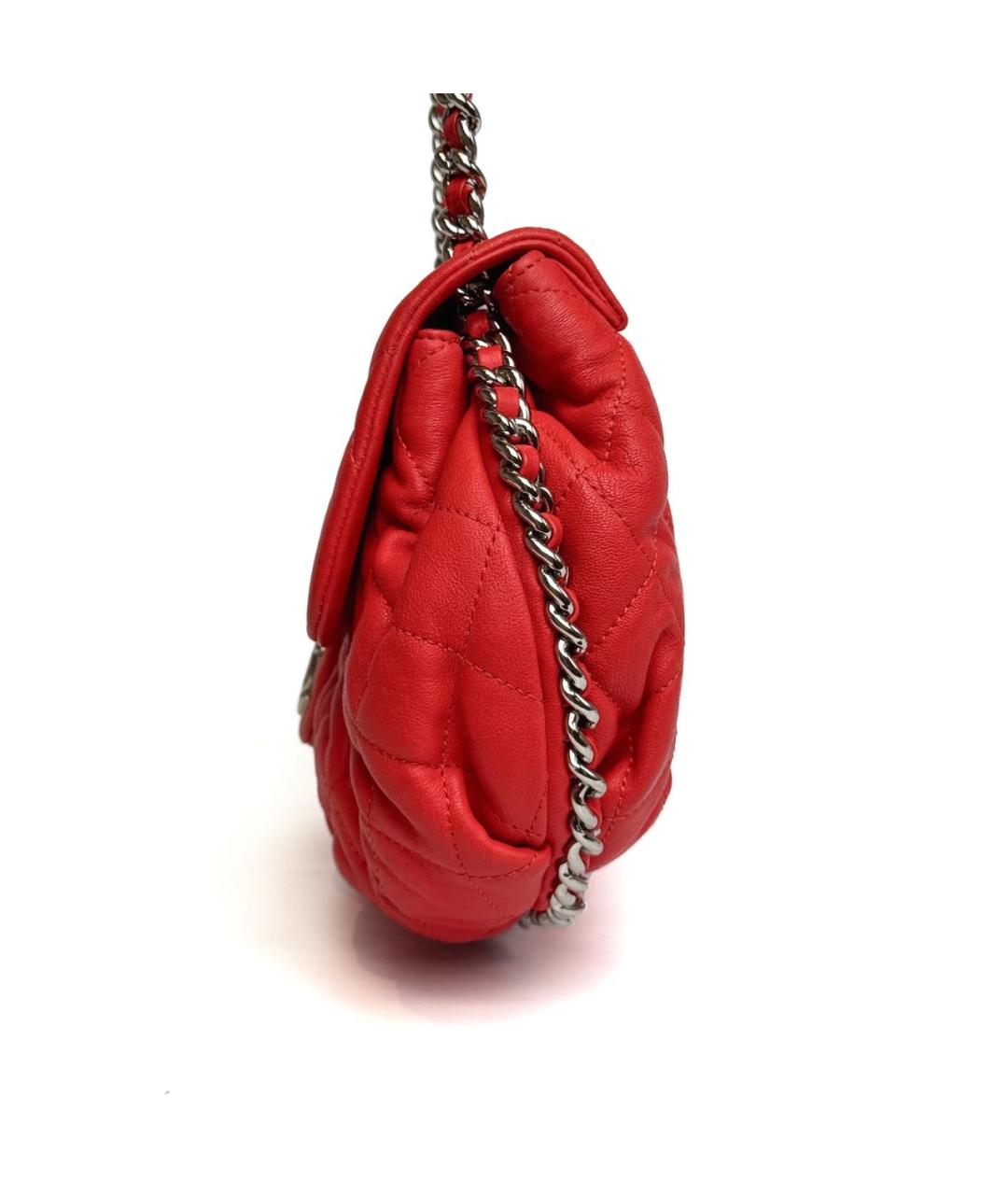 CHANEL Красная кожаная сумка через плечо, фото 6