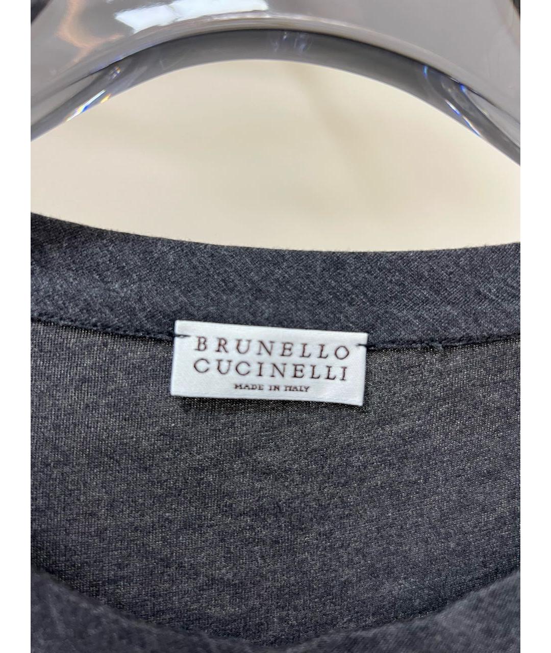 BRUNELLO CUCINELLI Серая футболка, фото 4