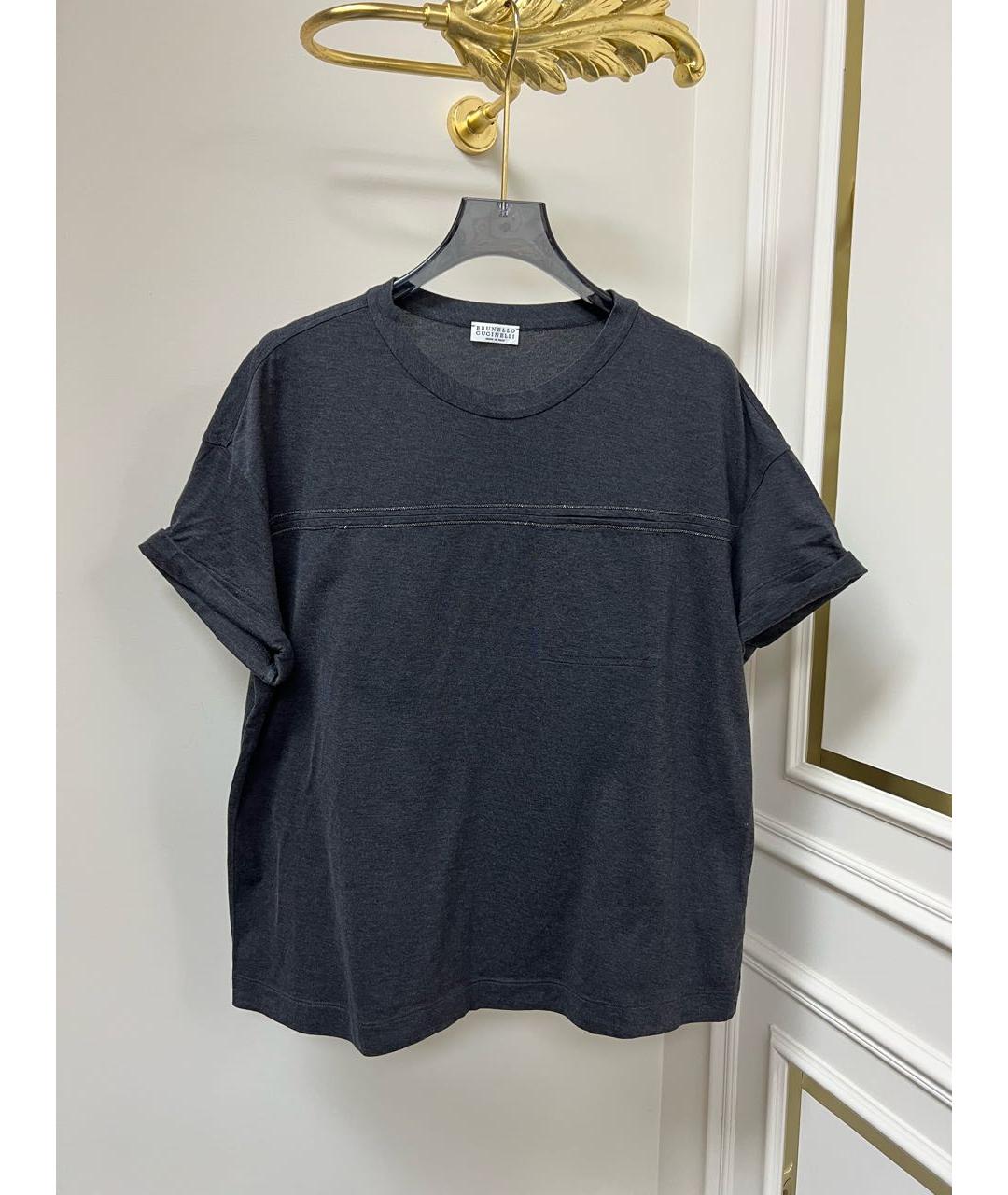 BRUNELLO CUCINELLI Серая футболка, фото 8