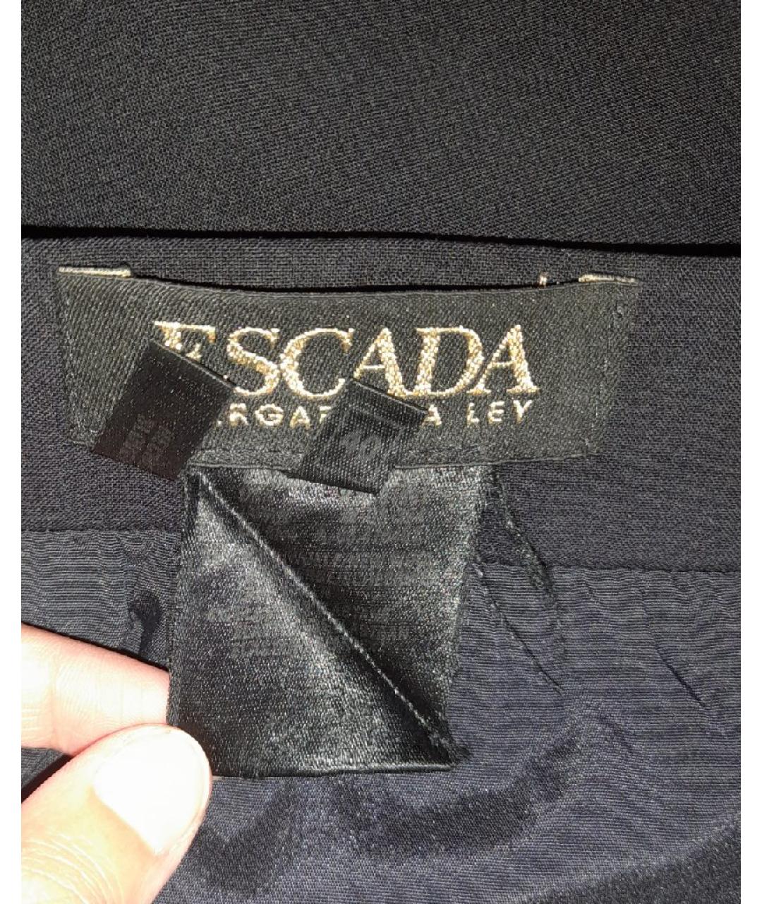 ESCADA Темно-синяя шерстяная юбка миди, фото 5