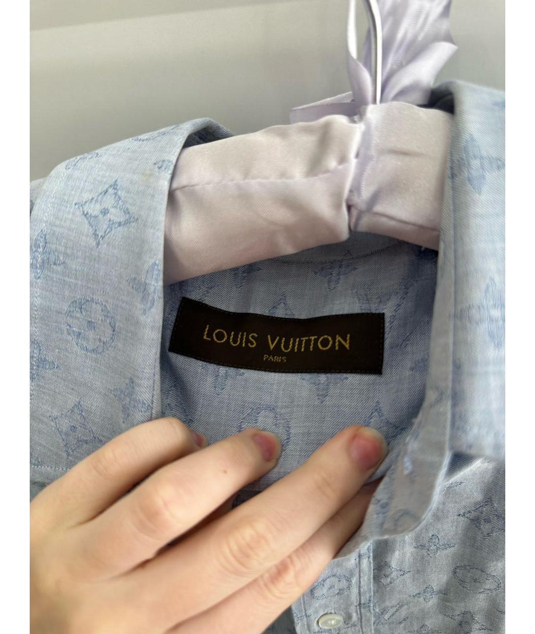 LOUIS VUITTON Голубая хлопковая рубашка, фото 4