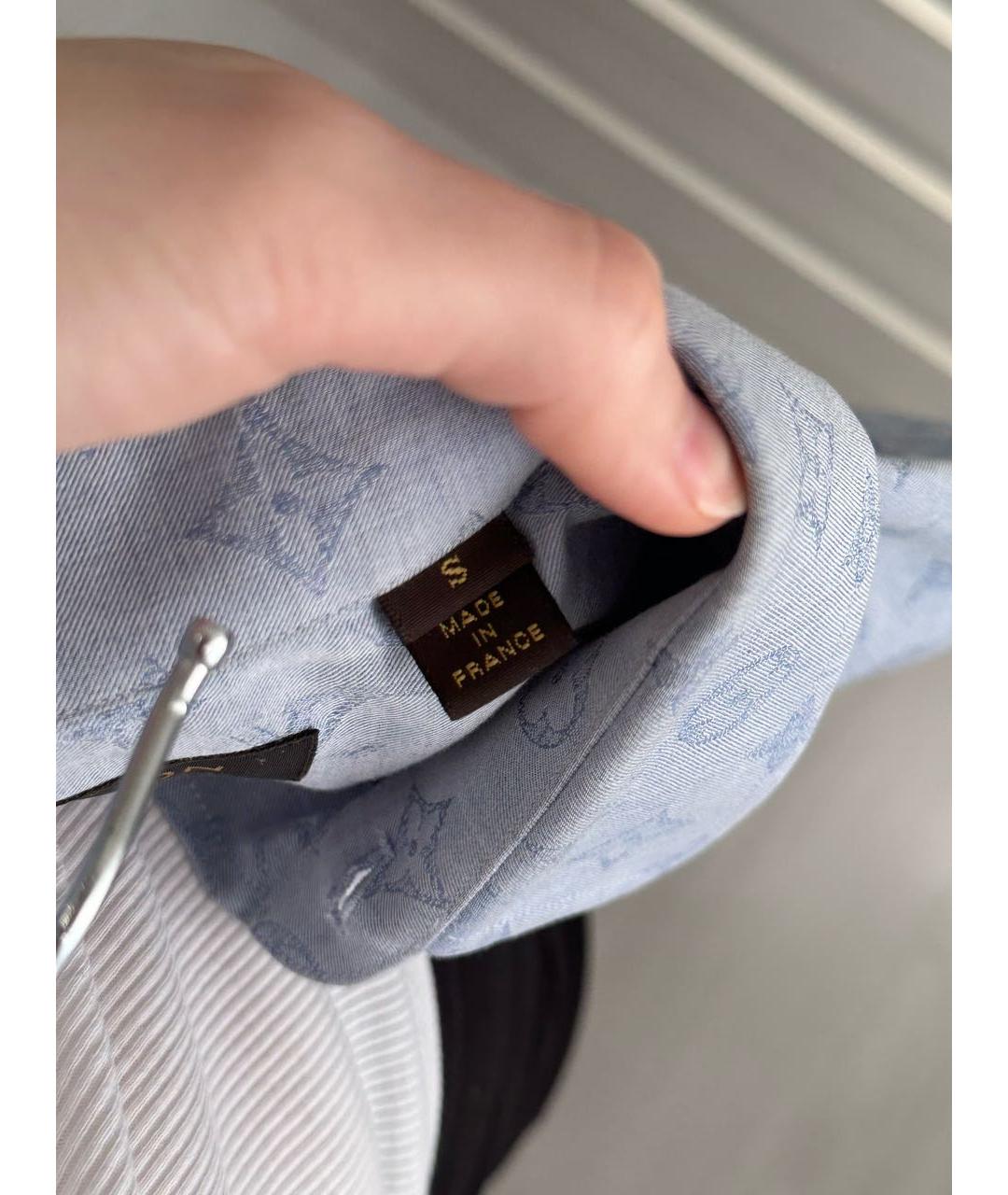 LOUIS VUITTON Голубая хлопковая рубашка, фото 3