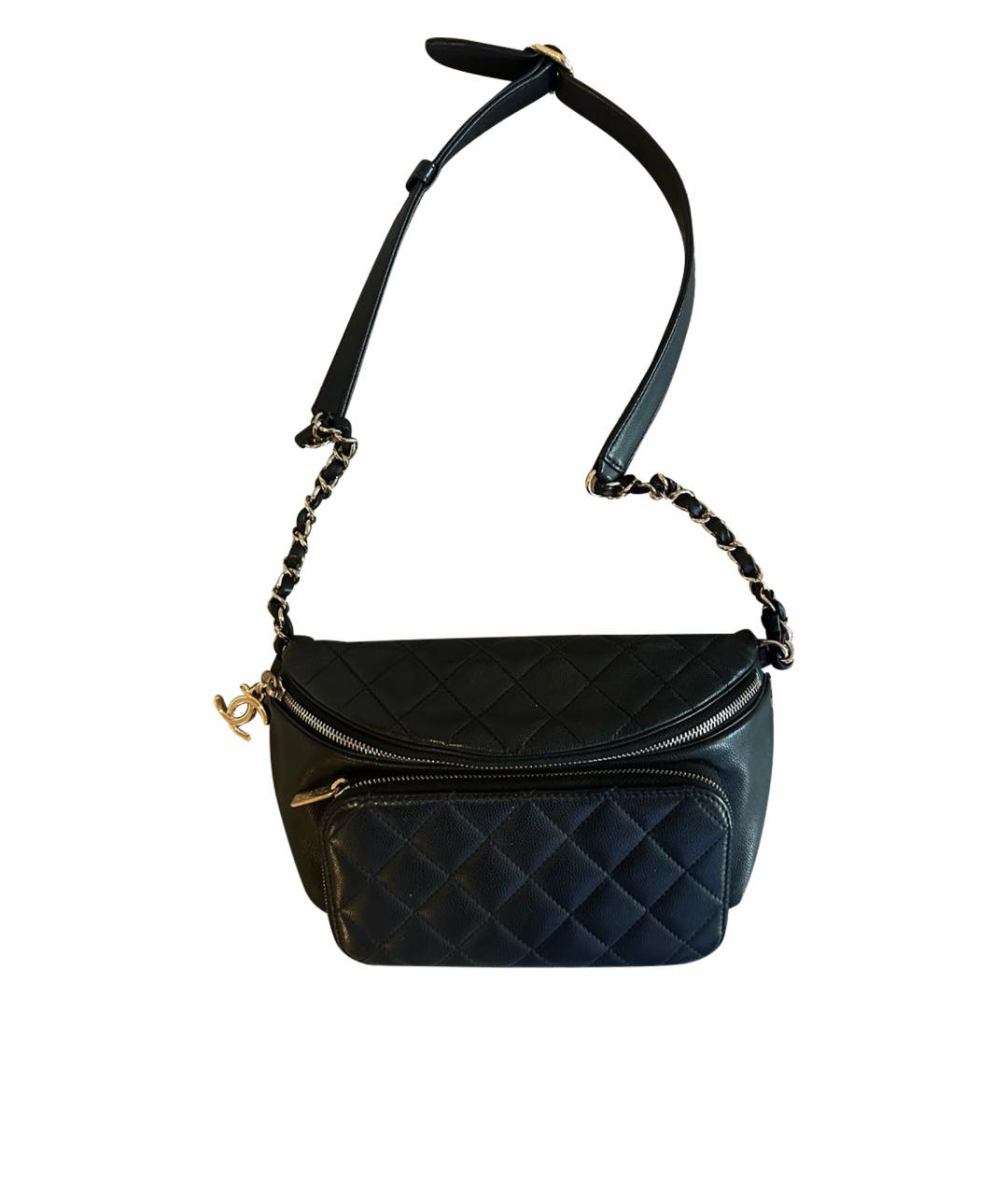 CHANEL Черная кожаная поясная сумка, фото 1