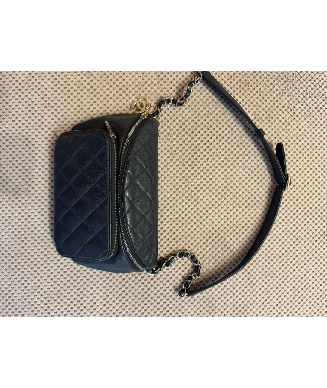 CHANEL Черная кожаная поясная сумка, фото 2