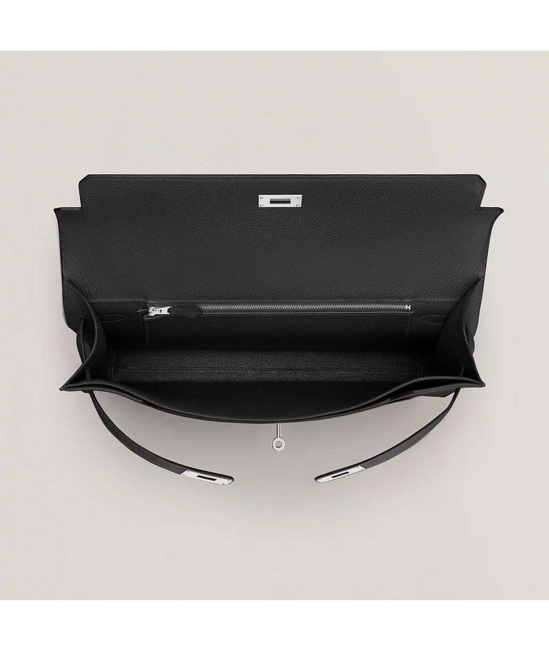 HERMES Черный кожаный портфель, фото 4