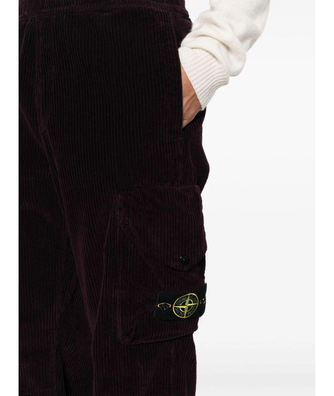 STONE ISLAND Фиолетовые хлопковые повседневные брюки, фото 7