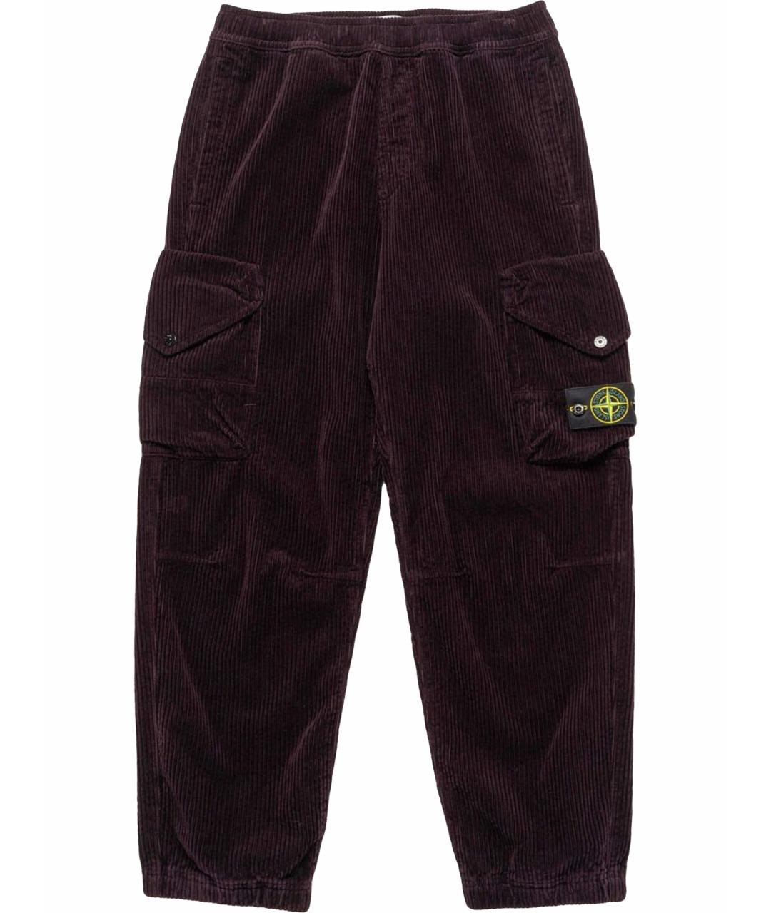 STONE ISLAND Фиолетовые хлопковые повседневные брюки, фото 1